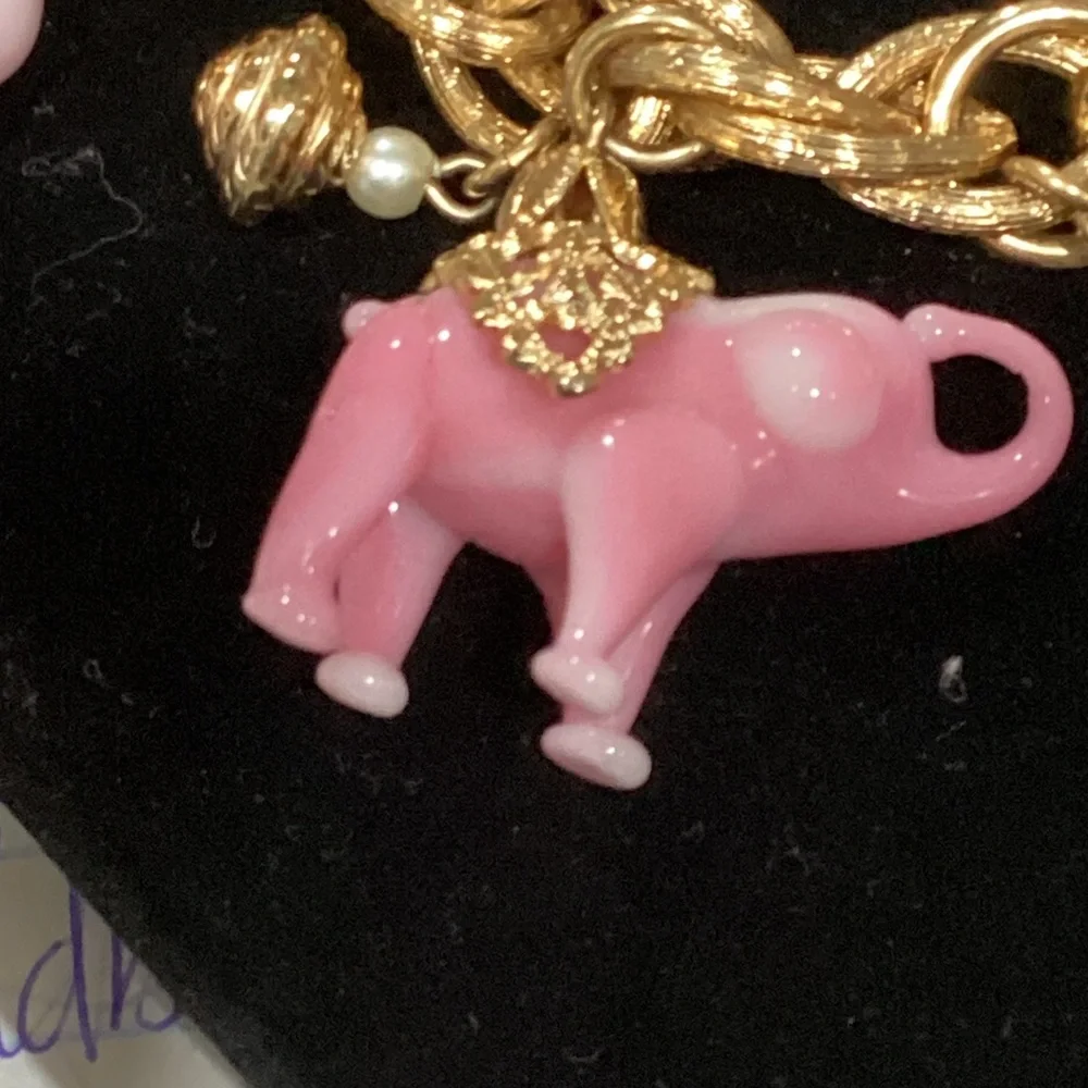 Napier Pink Elephant Charm Bracelet - Picture 3 of 3